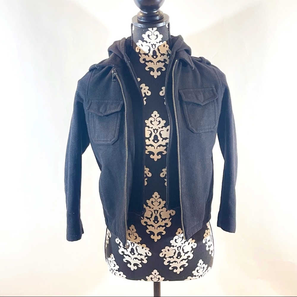 Black Rivet Boy’s Hooded Coat